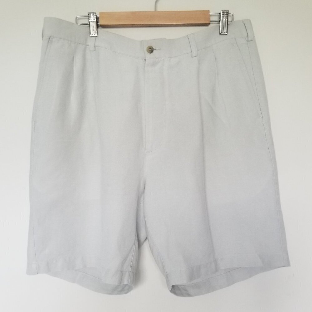 Men's Casual Chino Linen Blend Essential StapleClassic Shorts 36 Vacation Resort